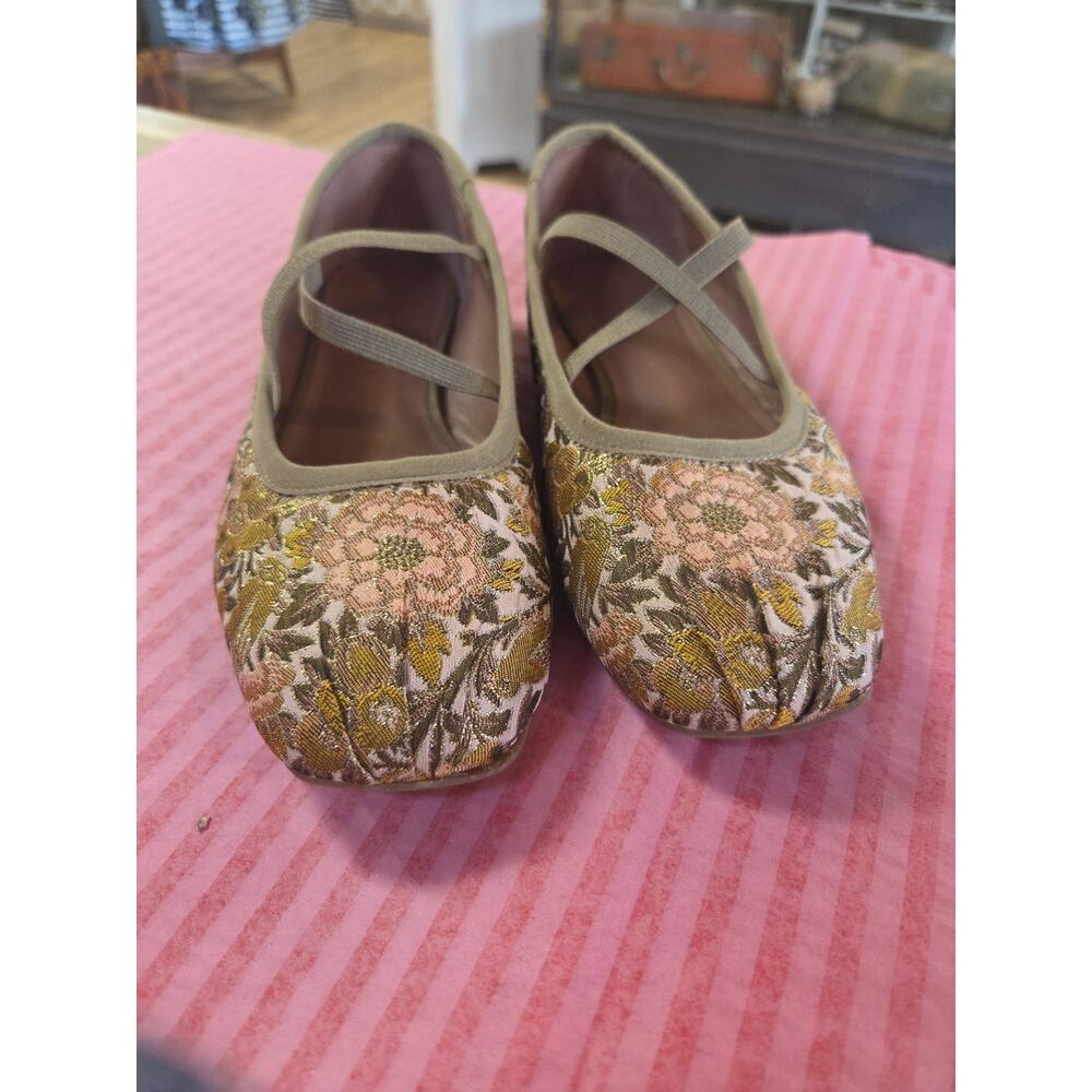 Copper Key Jacquard Flats Ballet Size 7 Tapestry Designed Angelena Lima - Picture 3 of 14